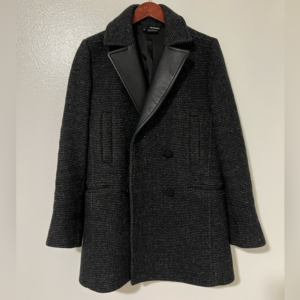The Kooples Charcoal Double-Breasted Pea Coat